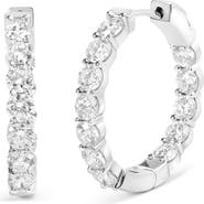 Haus of Brilliance 14K White Gold 5.00 Cttw Lab-Grown Diamond Inside Out Hoop Earrings