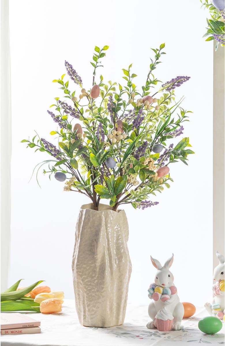 Glitzhome Set of 2 28"H Easter Berries & Eggs & Leaves Picks, Alternate, color, Green