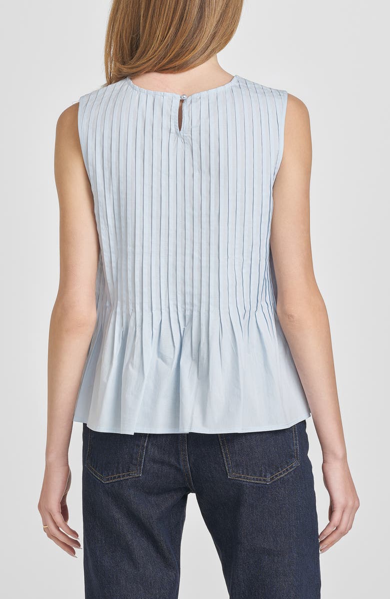 WAYF Gwen Sleeveless Pleated Peplum Top, Alternate, color, Blue