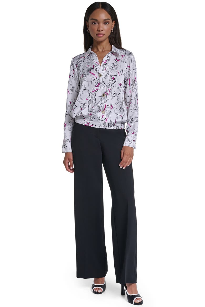Allover Print Long Sleeve Woven Shirt, Alternate, color, SOFT WHITE MULTI