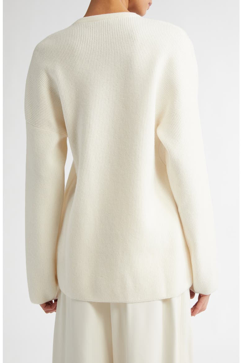 Kate Rib Oversize Wool & Cashmere Sweater, Alternate, color, CREAM