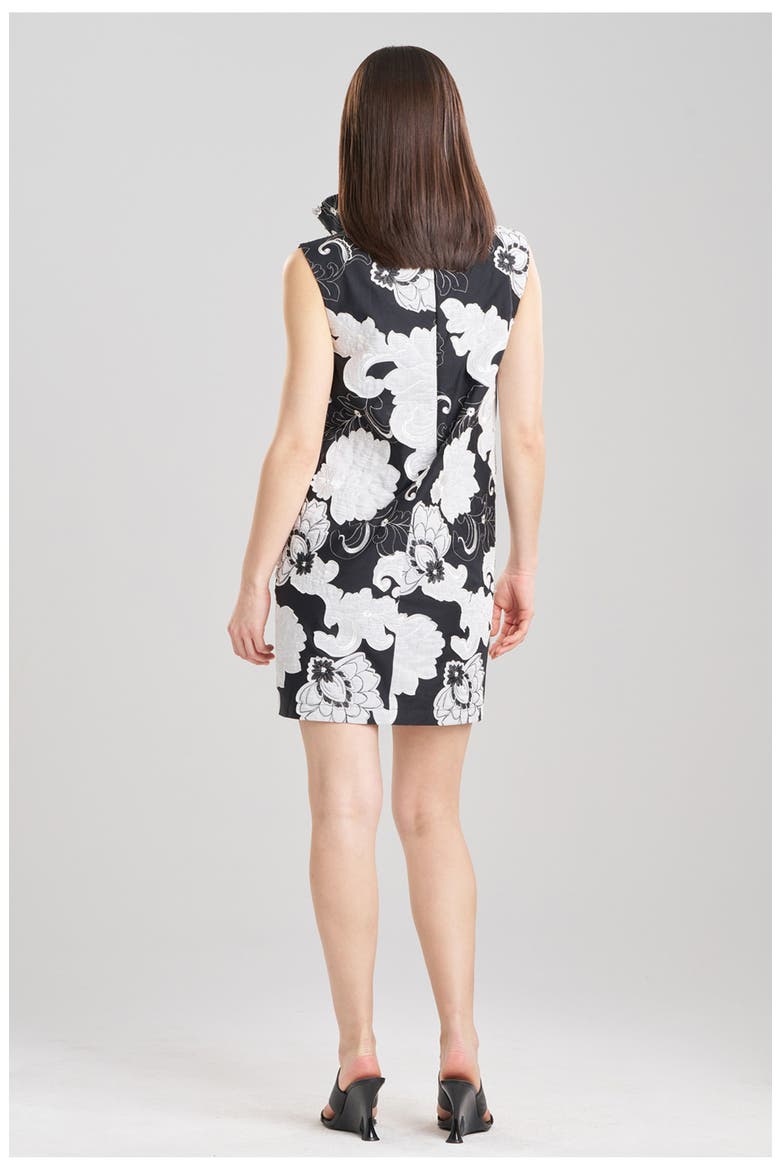 Cressida Applique Funnel Shift Dress, Alternate, color, BLACK