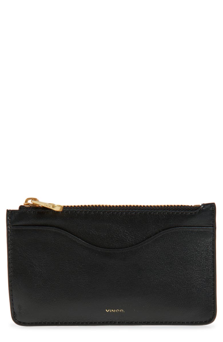 Vince Leather Card Case, Main, color, Black