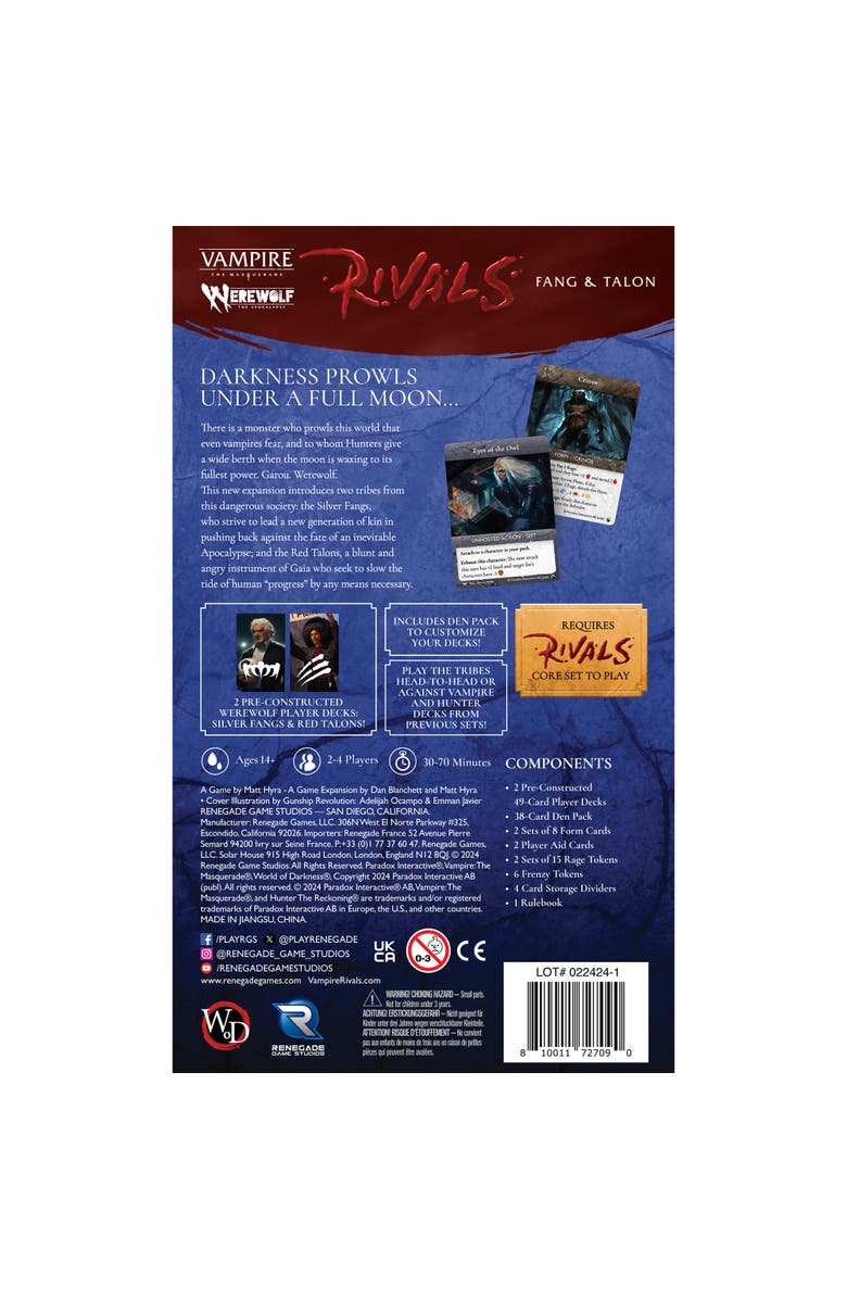 Renegade Game Studios Vampire The Masquerade Expandable Card Game, Alternate, color,