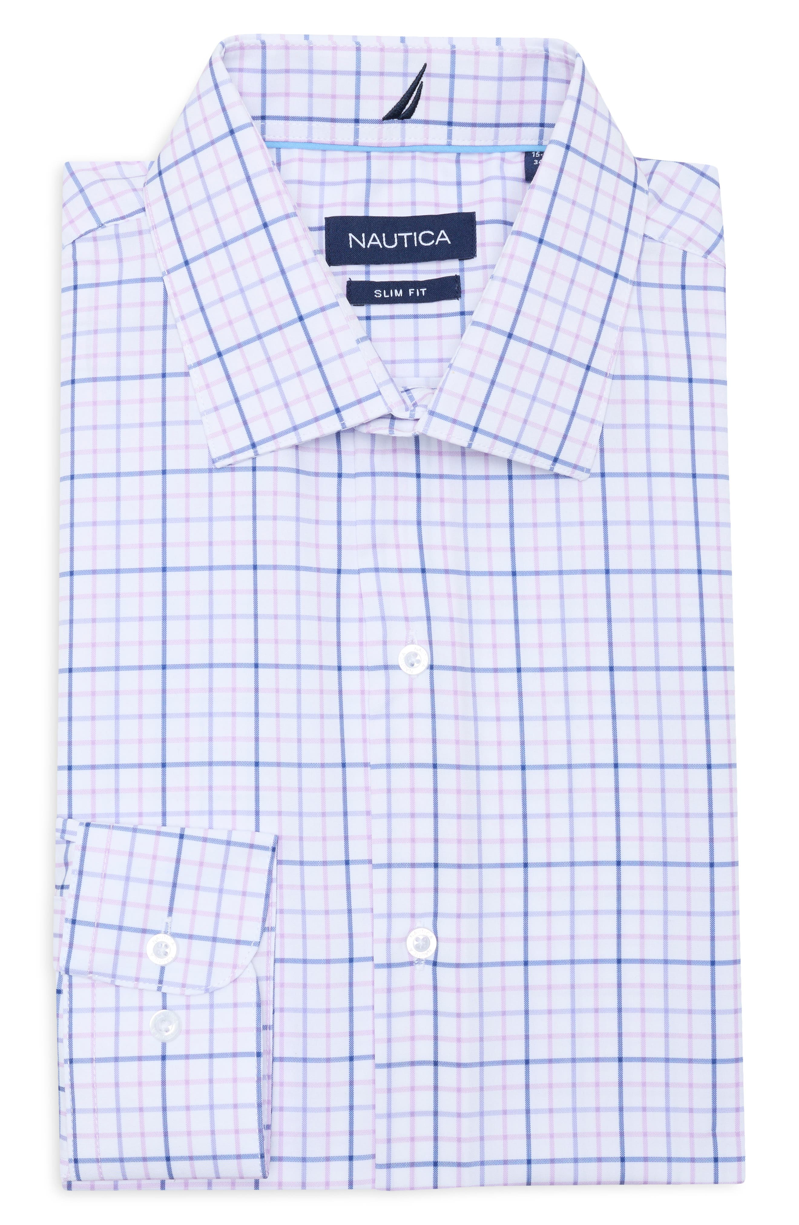 Nautica Slim Fit Plaid Dress Shirt
