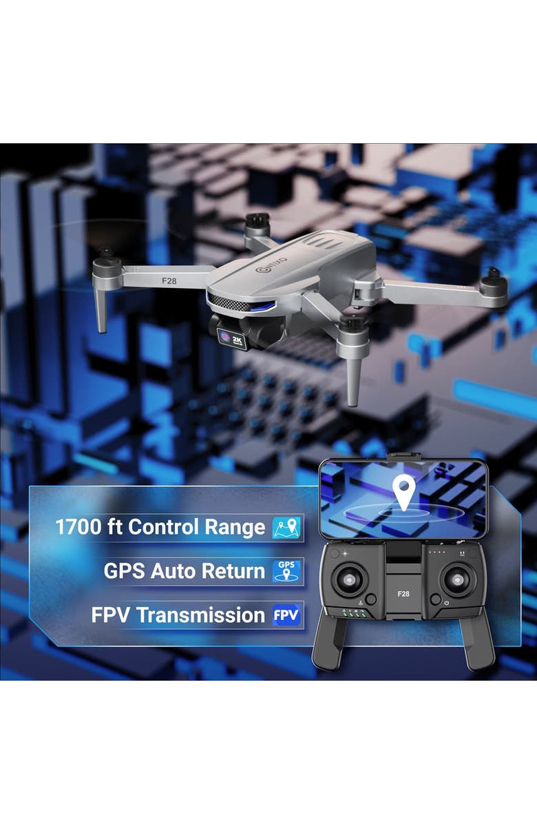 CONTIXO 2K Foldable Camera Drone, Alternate, color, Grey