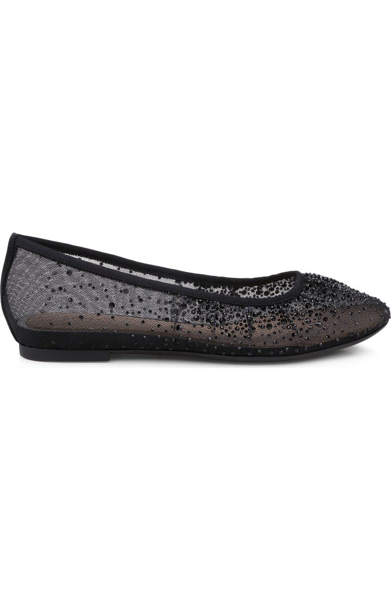 Jewel Badgley Mischka Nuala Embellished Flat, Alternate, color, Black