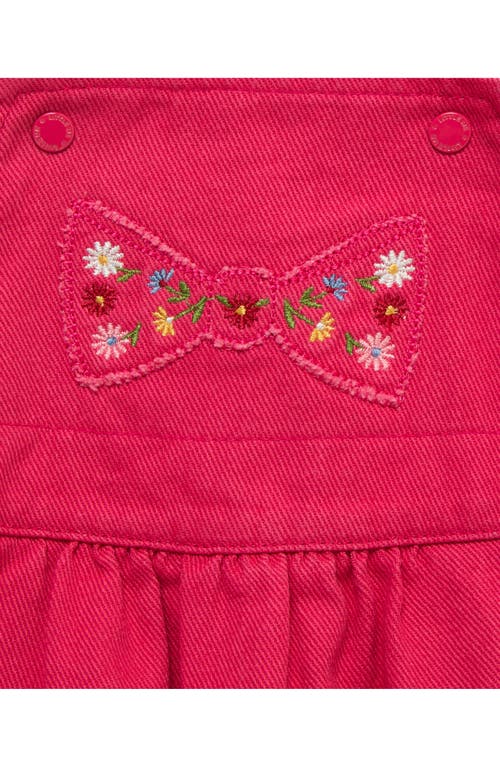 Little Me Bow Overall & T-shirt Set In Pink