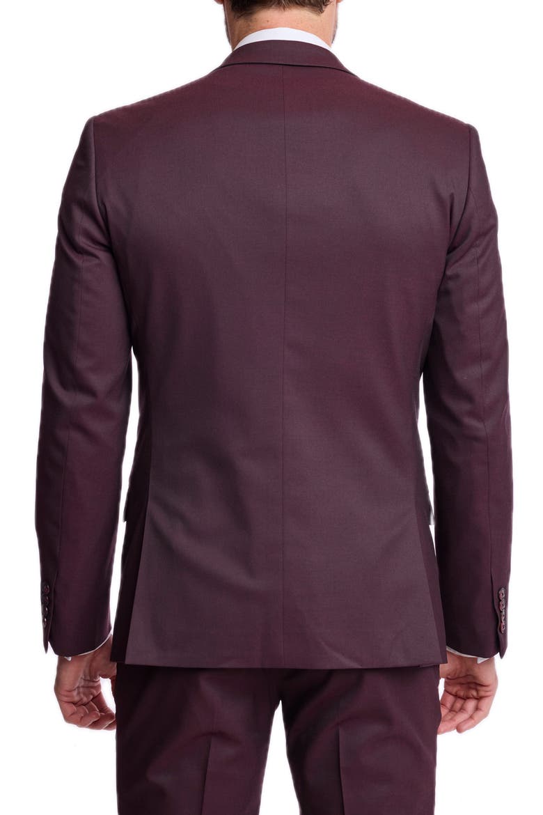 Ashton Slim Peak Lapel Suit Jacket, Alternate, color, DEEP BURGUNDY