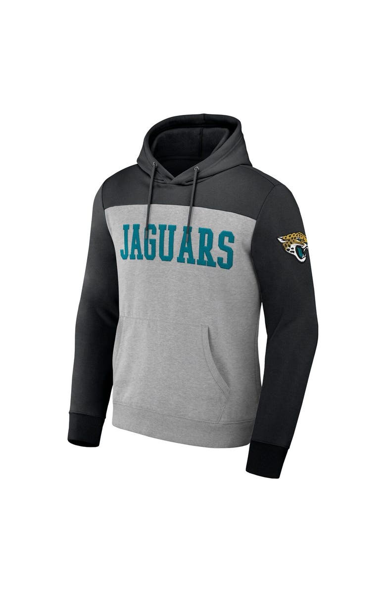 NFL X DARIUS RUCKER Men's NFL x Darius Rucker Collection by Fanatics Heather Gray Jacksonville Jaguars Color Blocked Pullover Hoodie, Alternate, color, 