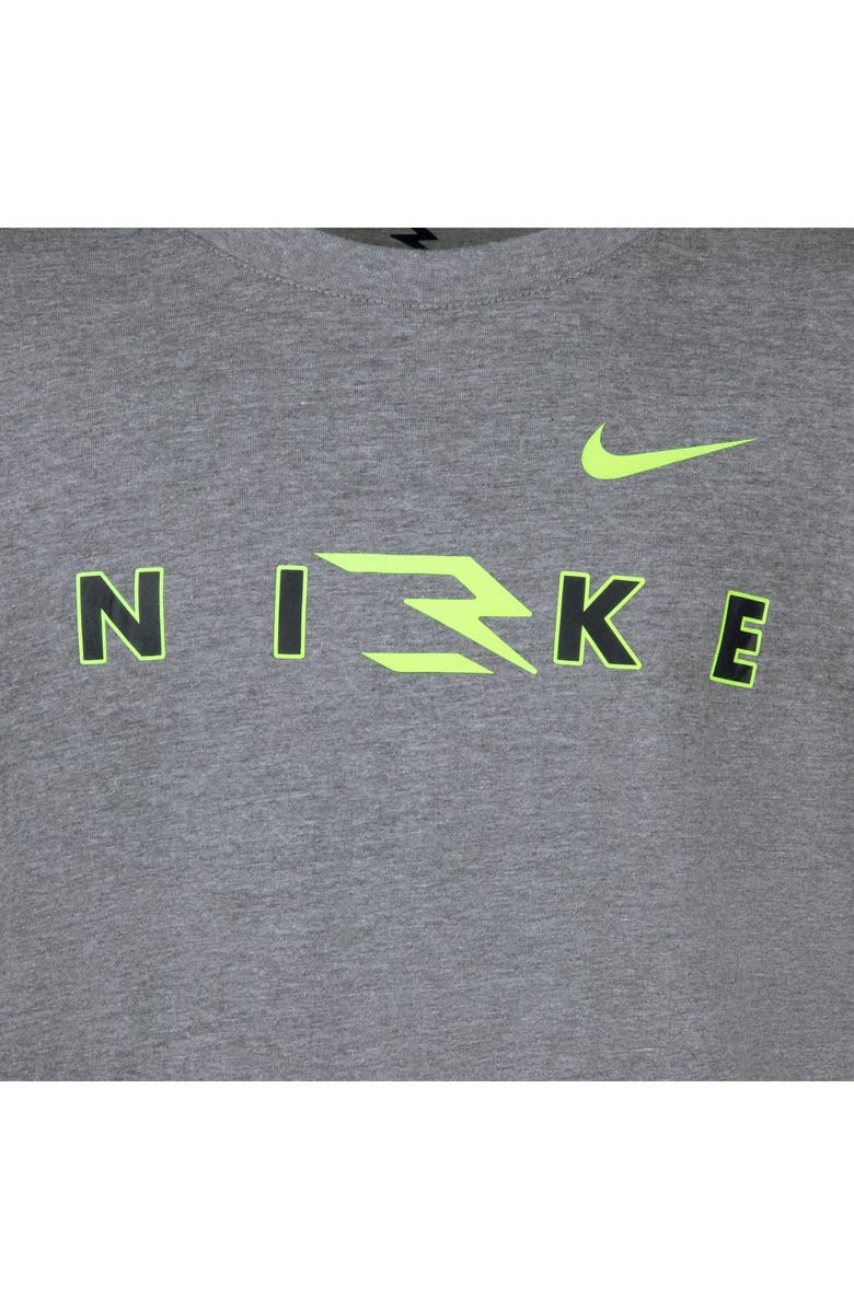 3 Brand Kids' Monogram Wordmark Long Sleeve T-Shirt, Alternate, color, Grey Carbon