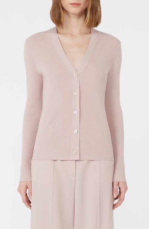 Weekend Max Mara Gabriel Ribbed V-neck Cardigan In Pink