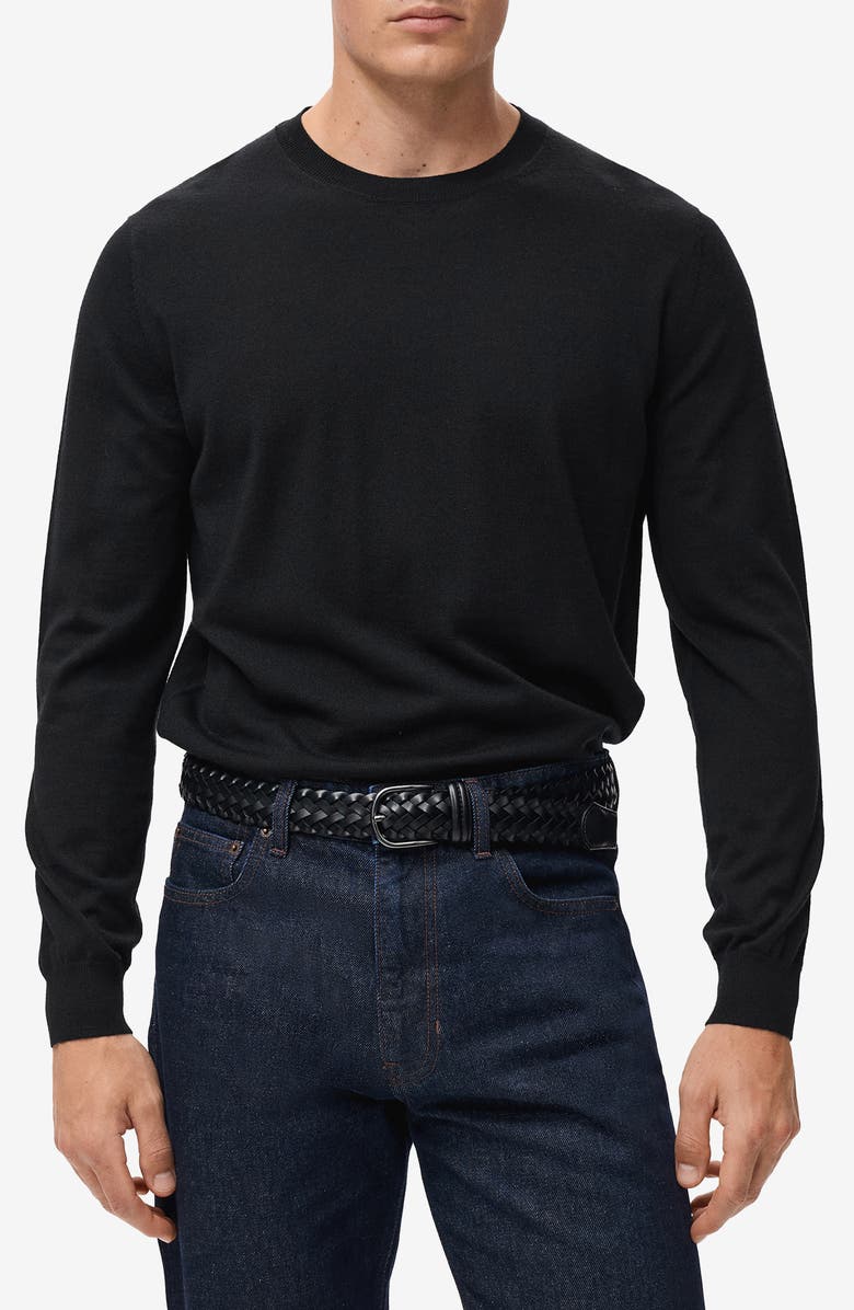 MANGO Crewneck Wool Sweater, Main, color, Black