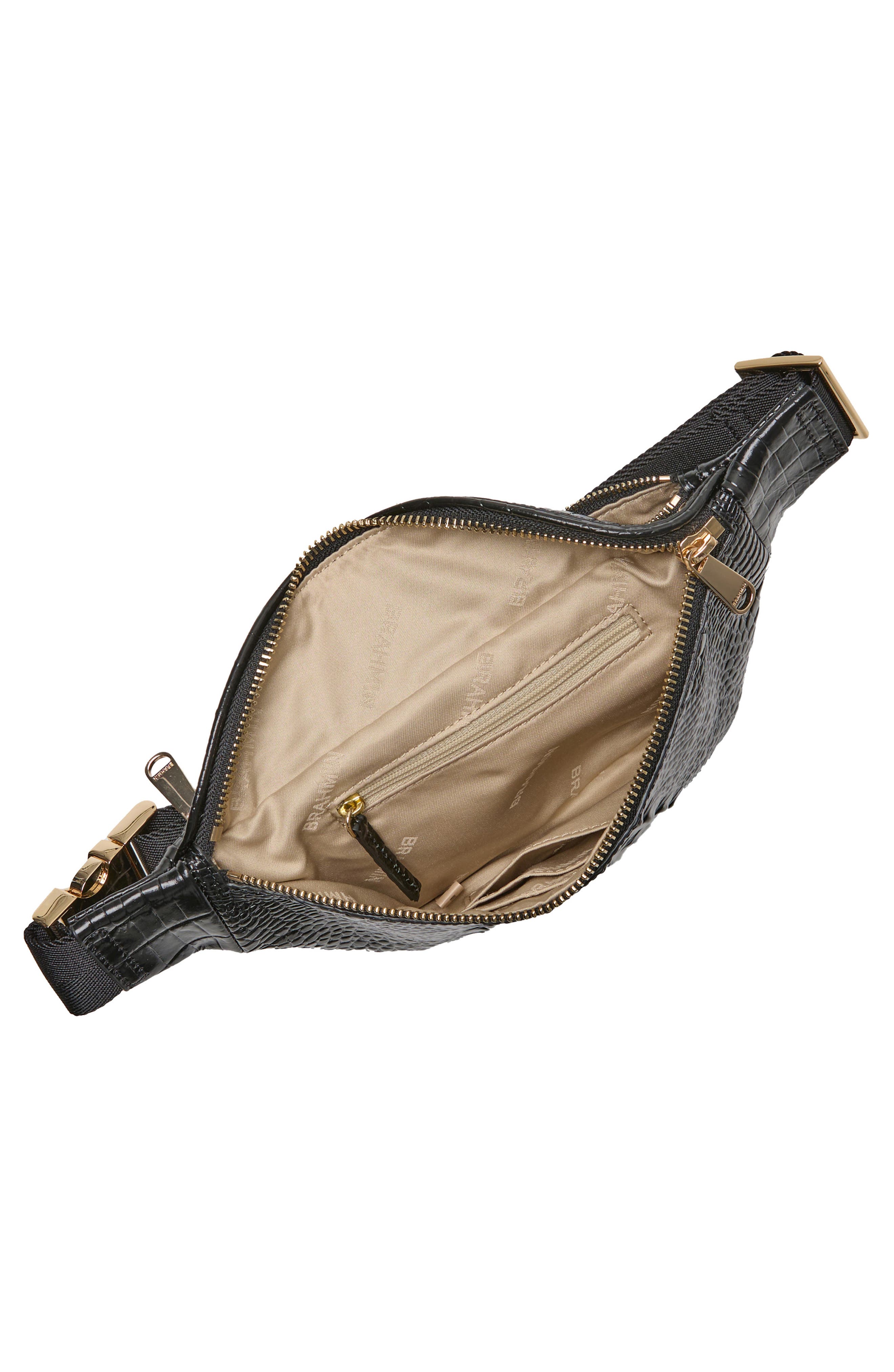 Brahmin Hollis Croc Embossed Leather Sling Bag, Alternate, color, 