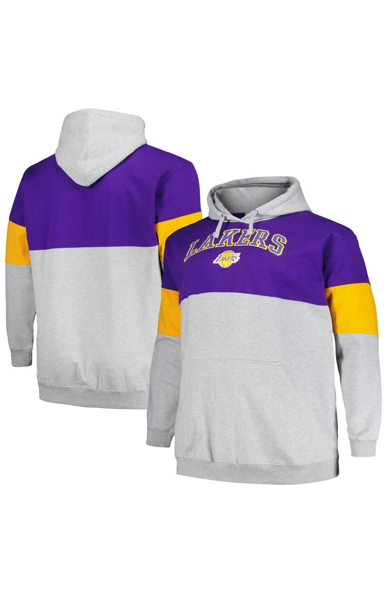 FANATICS Men's Fanatics Branded Purple/Gold Los Angeles Lakers Big & Tall Pullover Hoodie, Alternate, color, Purple