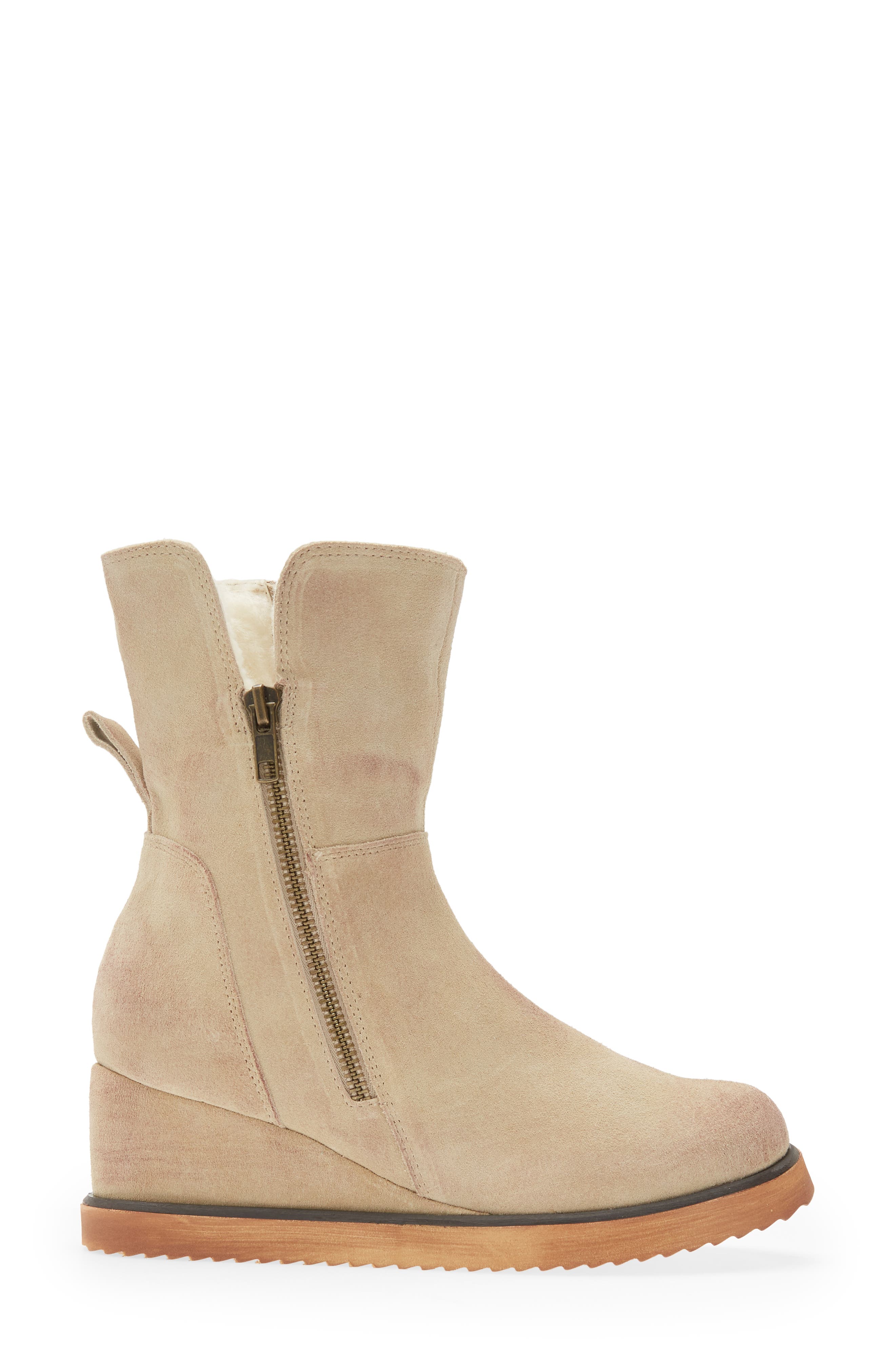 Mallory Genuine Shearling Lined Boot, Alternate, color, TAN SUEDE