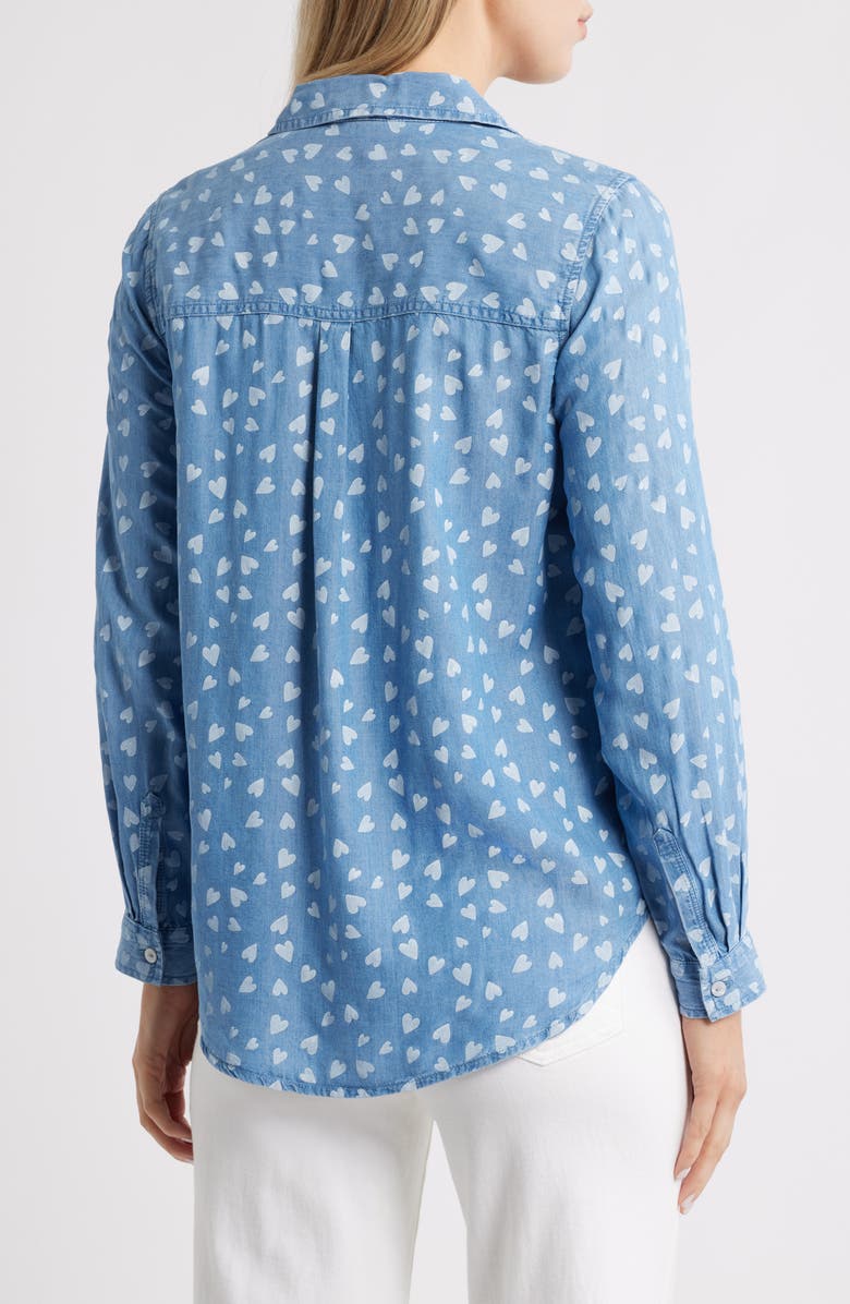 beachlunchlounge Cassie Chambray Button-Up Shirt, Alternate, color, Puppy Love