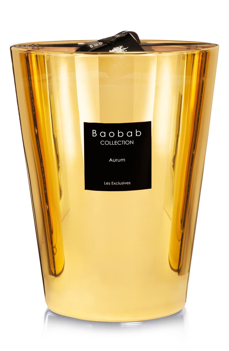 Baobab Collection Les Exclusives Aurum Gold Candle, Main, color, Shiny Gold