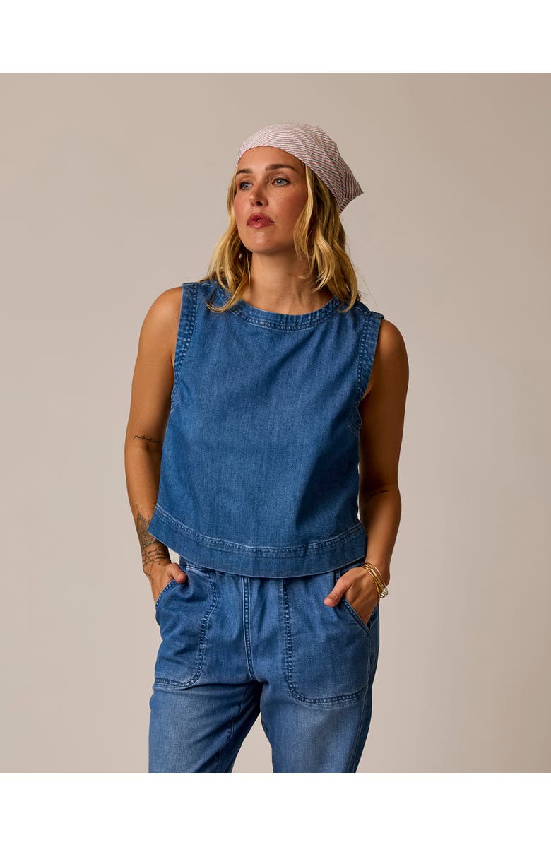 Carve Designs Susie Denim Tank, Magnolia, Main, color, Magnolia