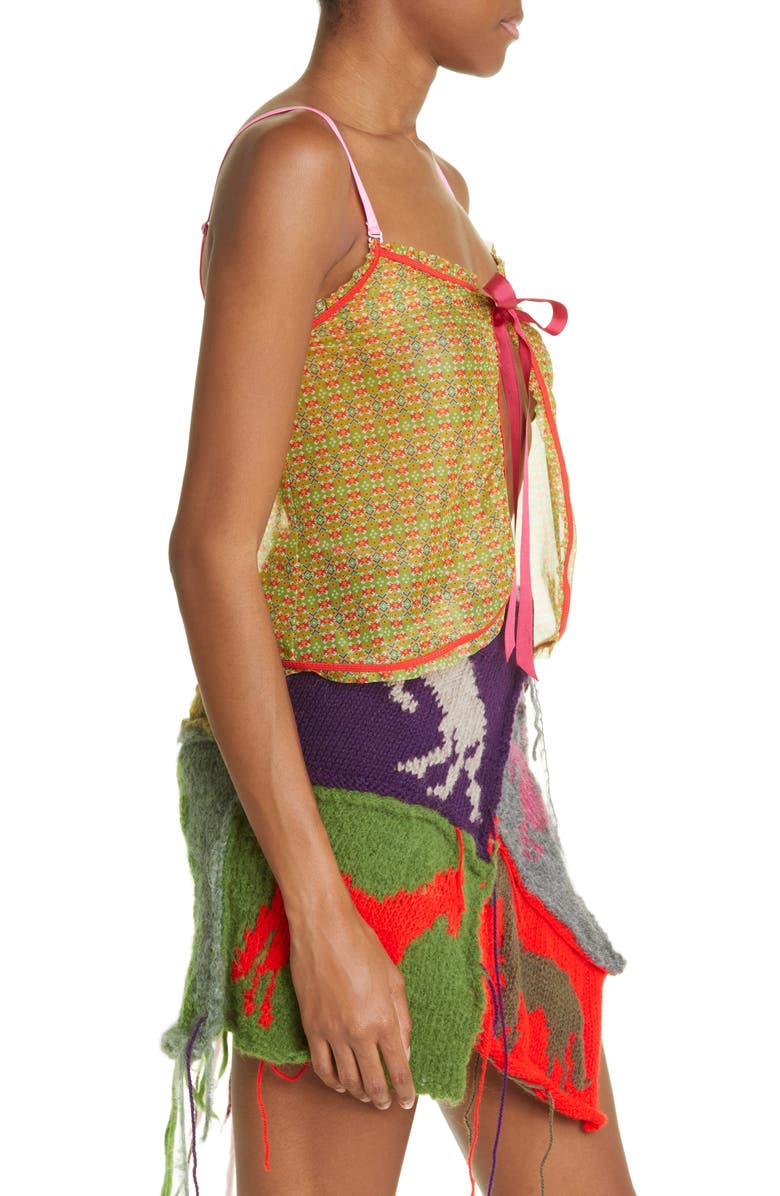 CAFE FORGOT x Louise Lyngh Bjerregaard Folklore Geo Print Open Front Camisole, Alternate, color, 