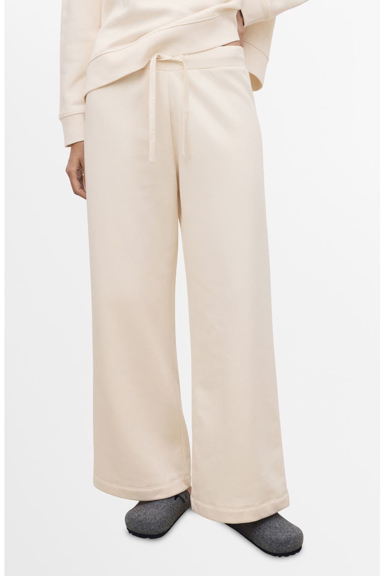 Cotton Blend Wide Leg Lounge Pants, Main, color, VANILLA