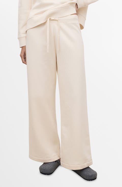 Cotton Blend Wide Leg Lounge Pants