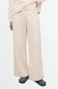 MANGO Cotton Blend Wide Leg Lounge Pants