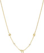 BY ADINA EDEN Mini CZ Bezel Jewish Charm Necklace