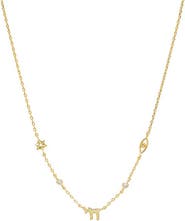 BY ADINA EDEN Mini CZ Bezel Jewish Charm Necklace