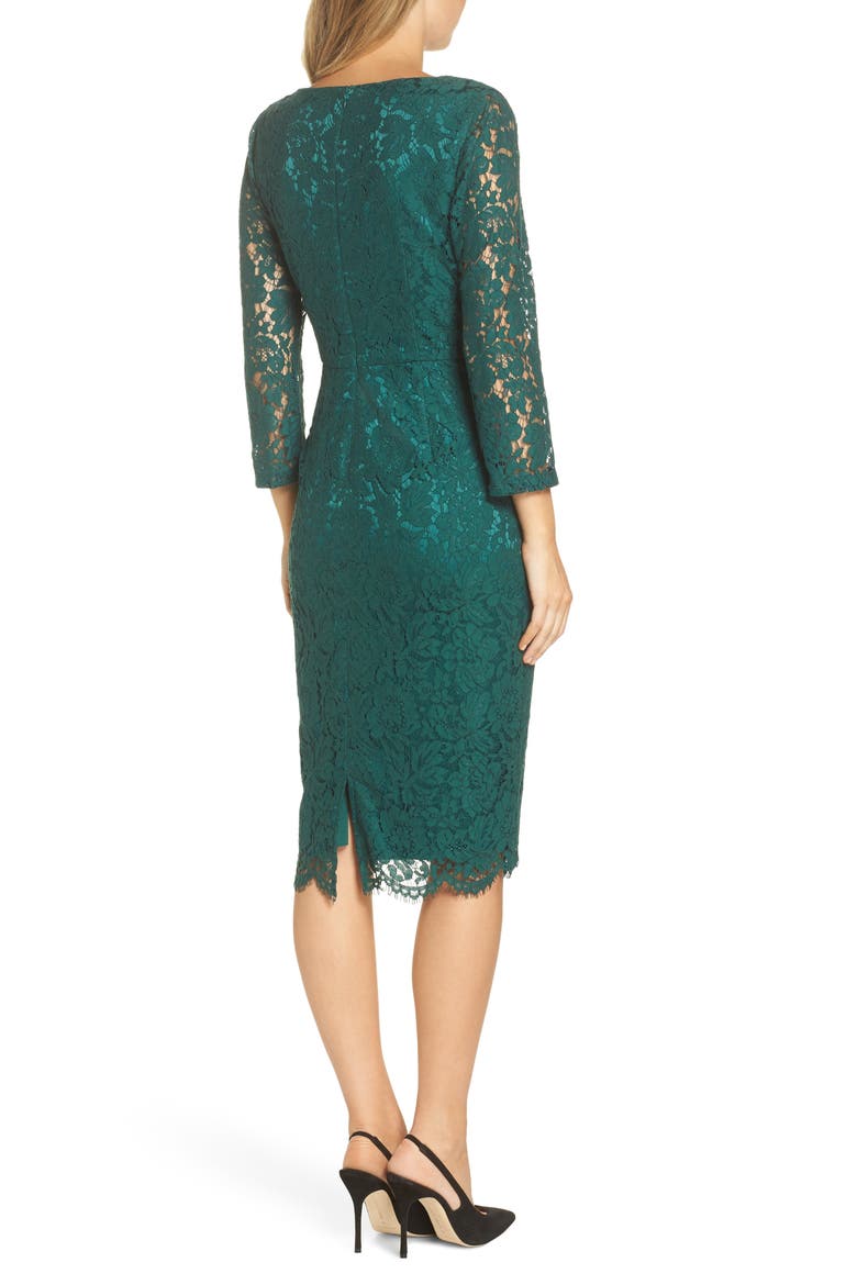 Lace Sheath Dress, Alternate, color, GREEN