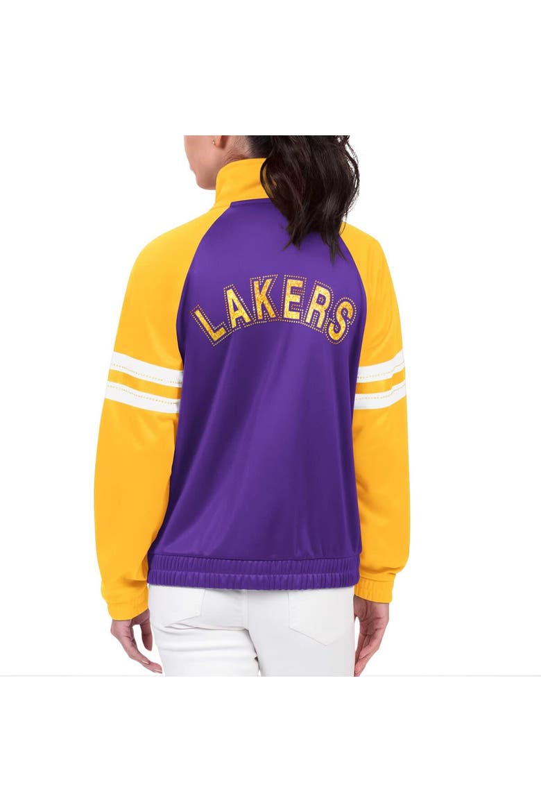 Women's G-III 4Her by Carl Banks Purple Los Angeles Lakers Main Player Raglan Rhinestone Full-Zip Track Jacket, Alternate, color, Purple