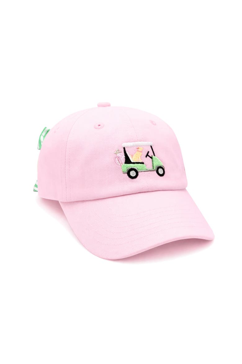 Dog in Golf Cart Bow Baseball Hat, Main, color, Light Pink