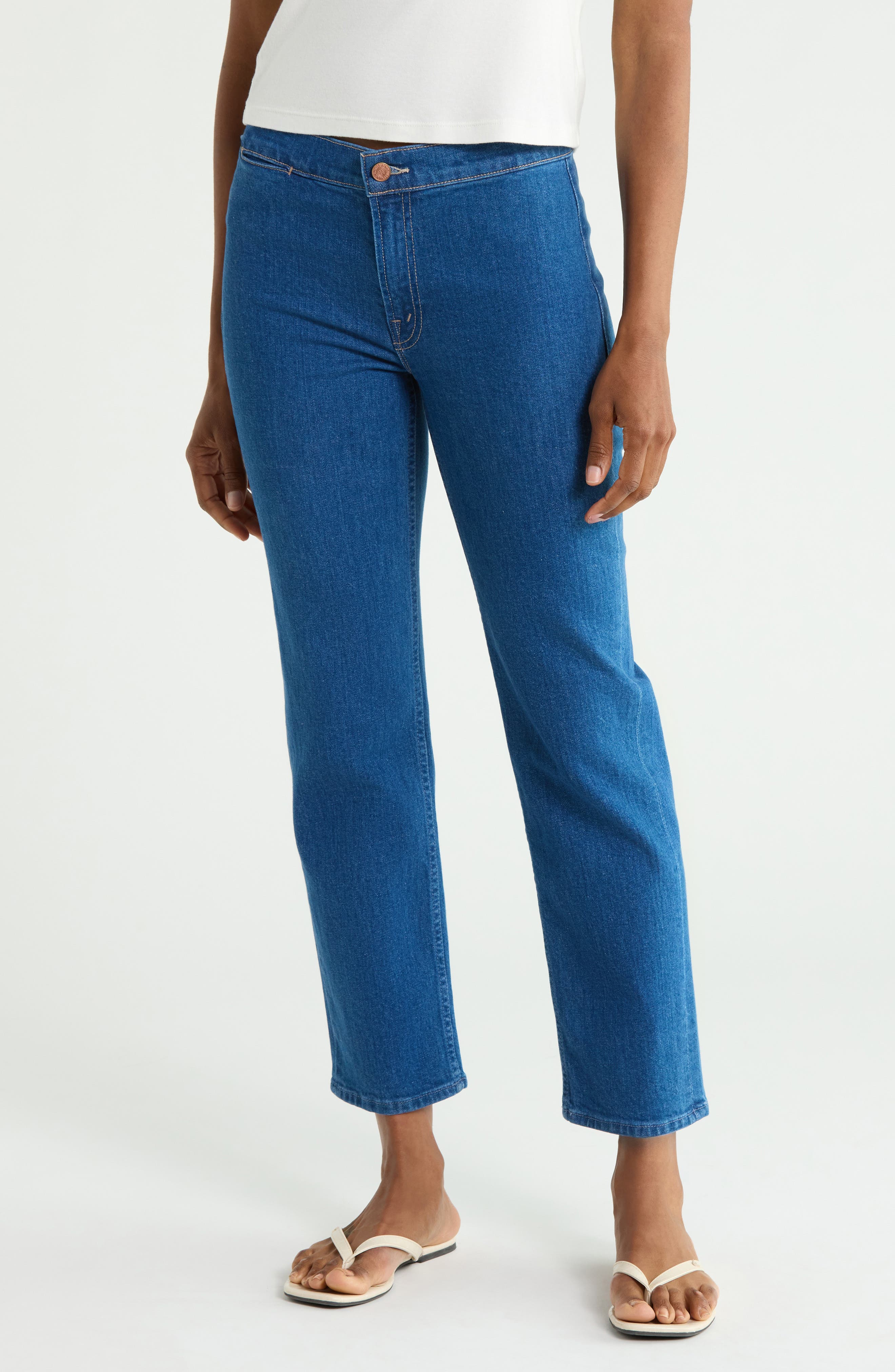 The Piston High Waist Ankle Straight Leg Jeans