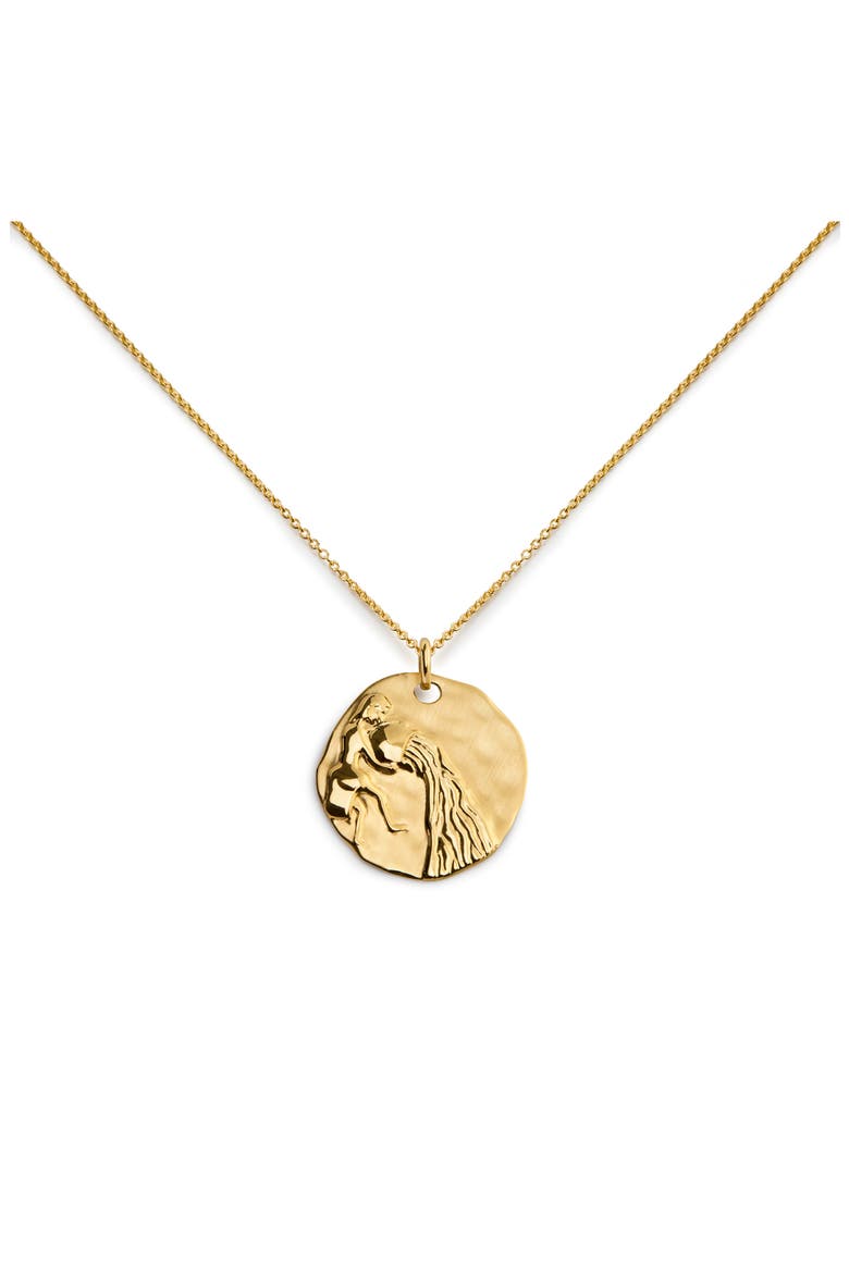Zodiac Charm Pendant Necklace, Main, color, 18K GOLD AQUARIUS