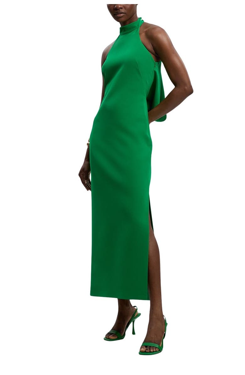 Karen Millen Soft Tailored Halter Maxi Dress, Alternate, color, Green