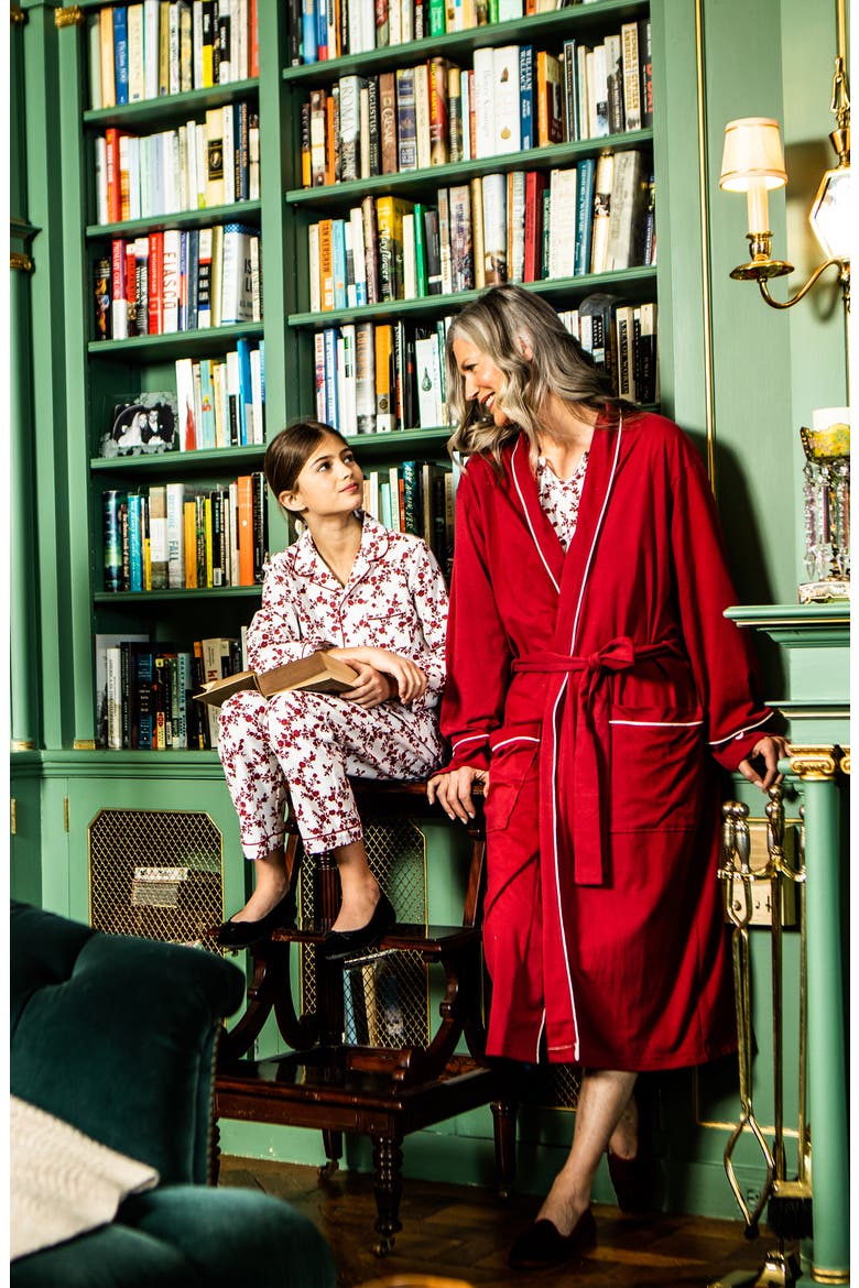 Cotton Flannel Robe, Alternate, color, RED