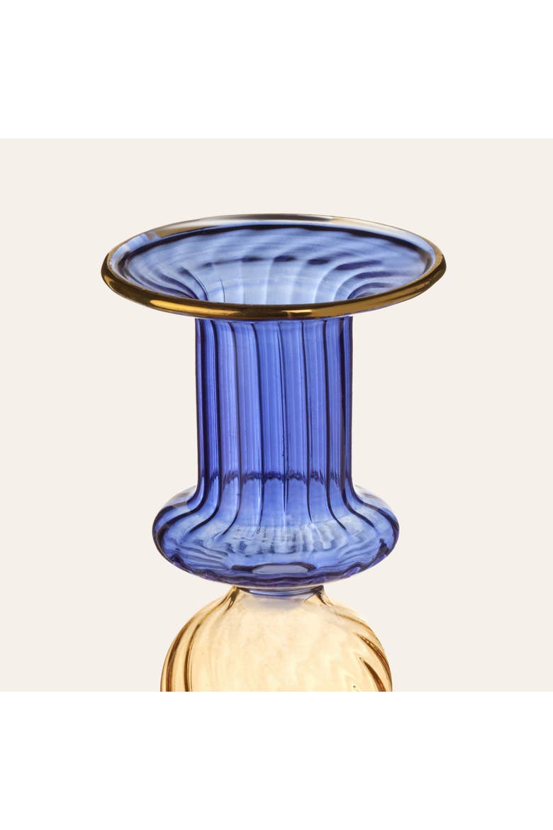 Borosilicate Glass Long Candle Holder 2 Pcs Set, Alternate, color, Multicolor