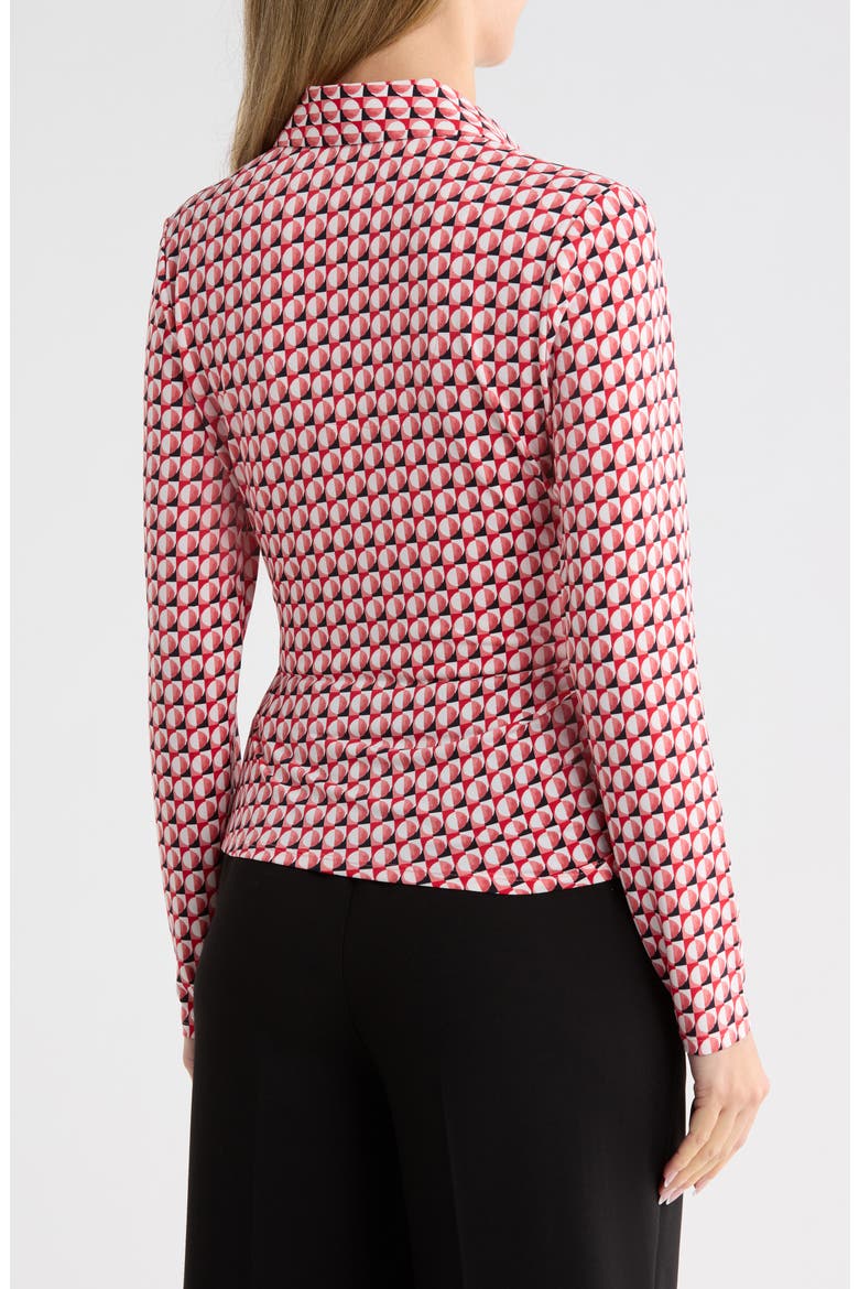 Geo Circles Knit Wrap Top, Alternate, color, PINK MULTI