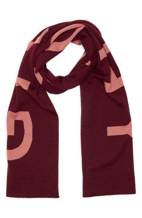Intarsia Logo Wool Scarf