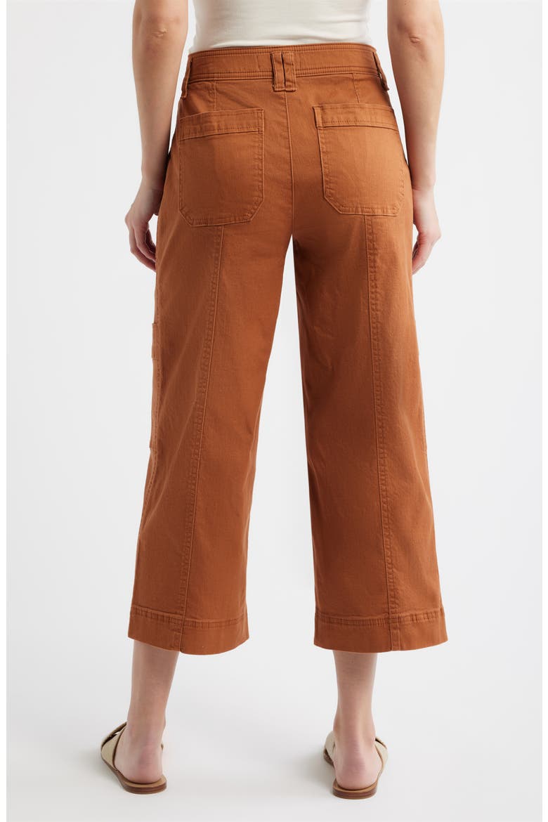 Skyrise Cotton Crop Wide Leg Utility Pants, Alternate, color, DESERT BRONZE