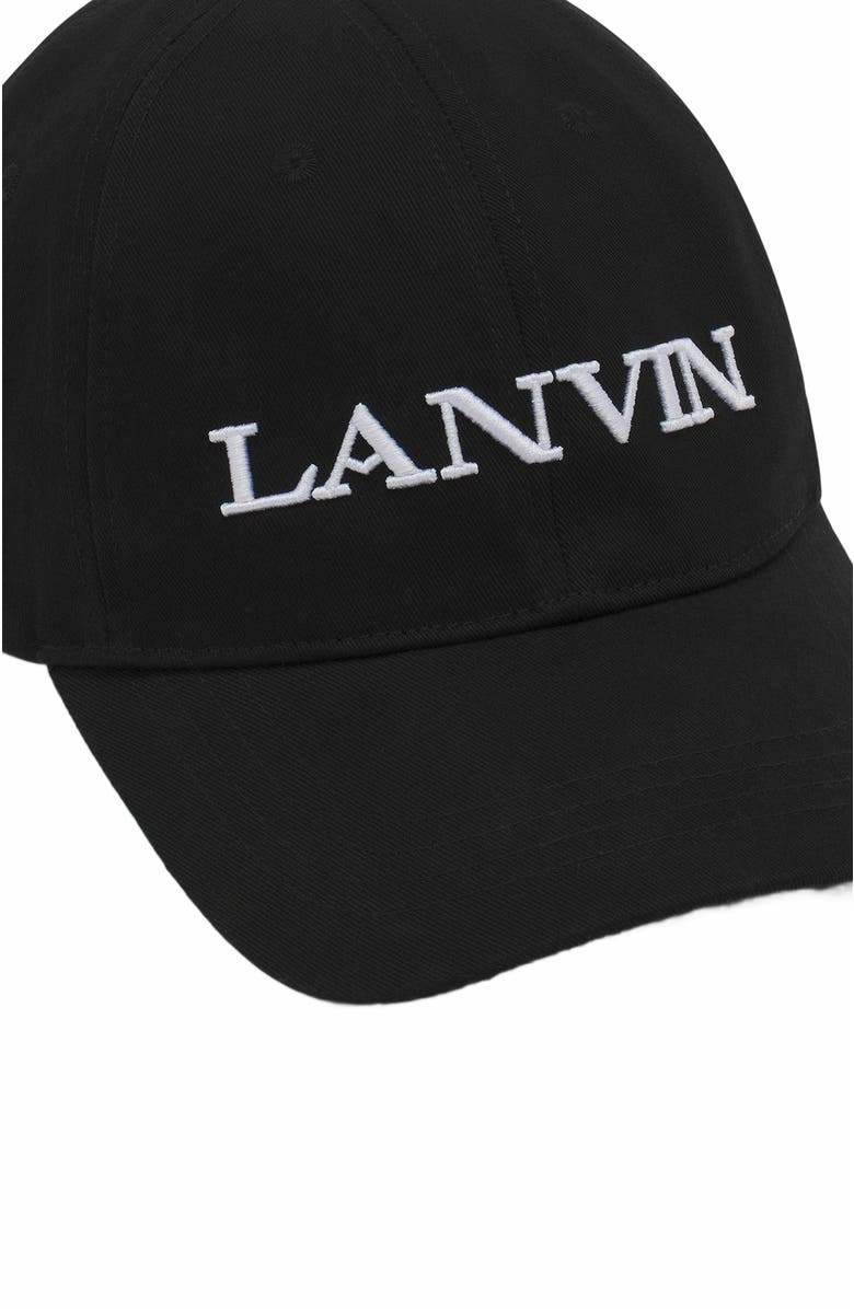Lanvin Cotton Cap, Alternate, color, Black