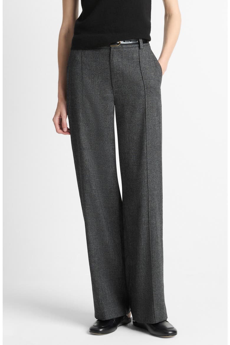 Jasp High Waist Pintuck Pleat Pants, Main, color, MED HEATHER GREY