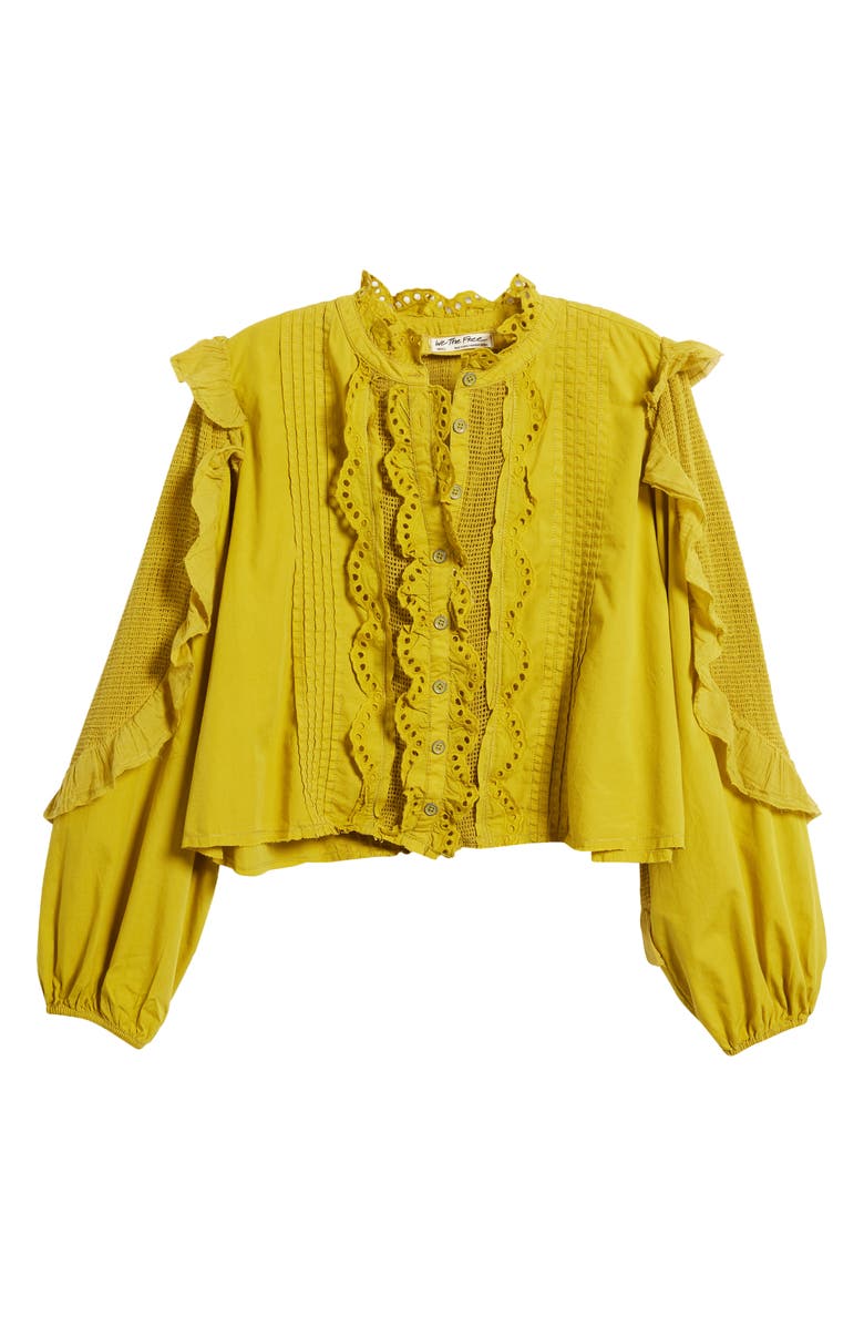 Free People Masai Mar Ruffle Eyelet Shirt, Alternate, color,
