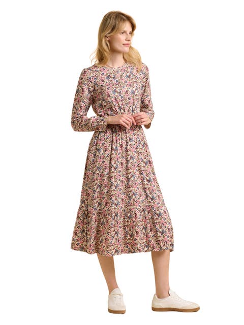 Abloom Long Sleeve Floral Midi Dress