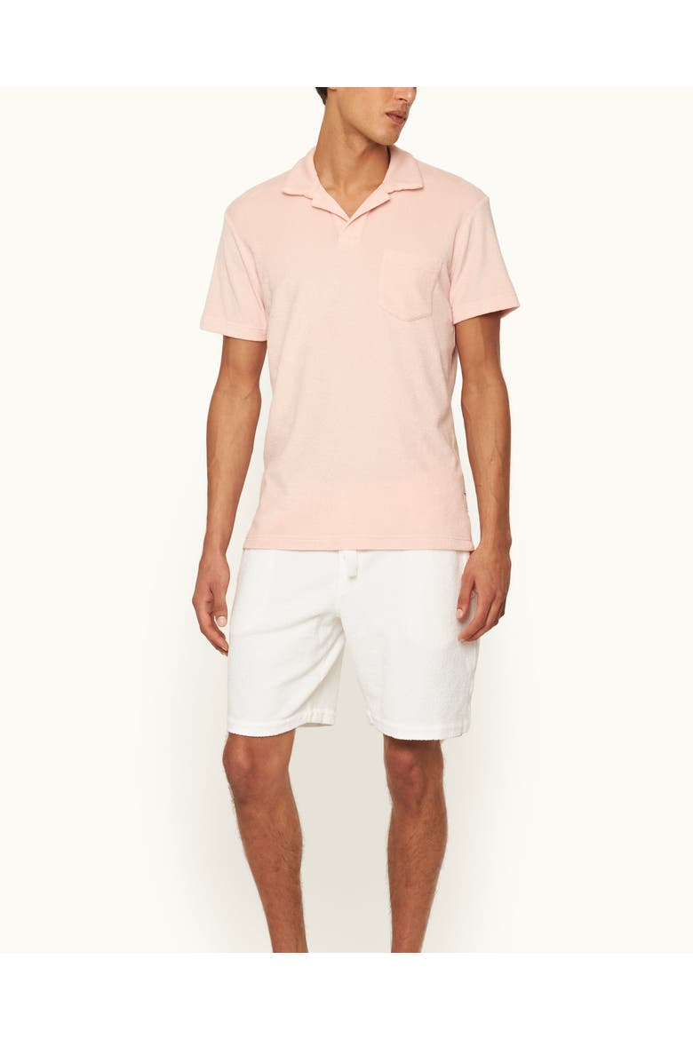 Terry Towelling Tailored Fit Towelling Polo Shirt, Main, color, Pink Sand