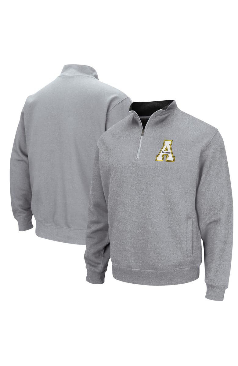 COLOSSEUM Men's Colosseum Heathered Gray Appalachian State Mountaineers Tortugas Logo Quarter-Zip Jacket, Main, color, 