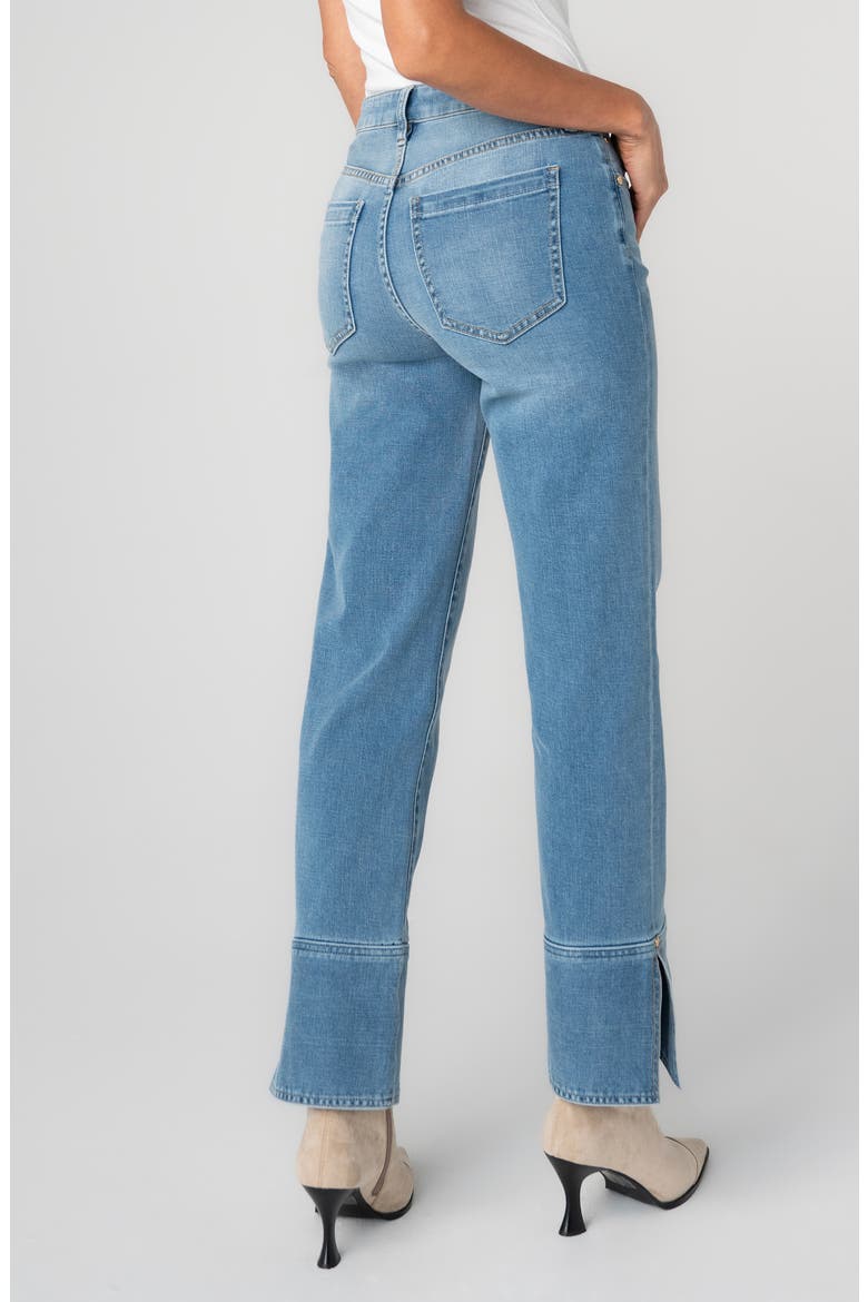 Kennedy Straight Leg Slit Cuff Jeans, Alternate, color, COWBOY SKY