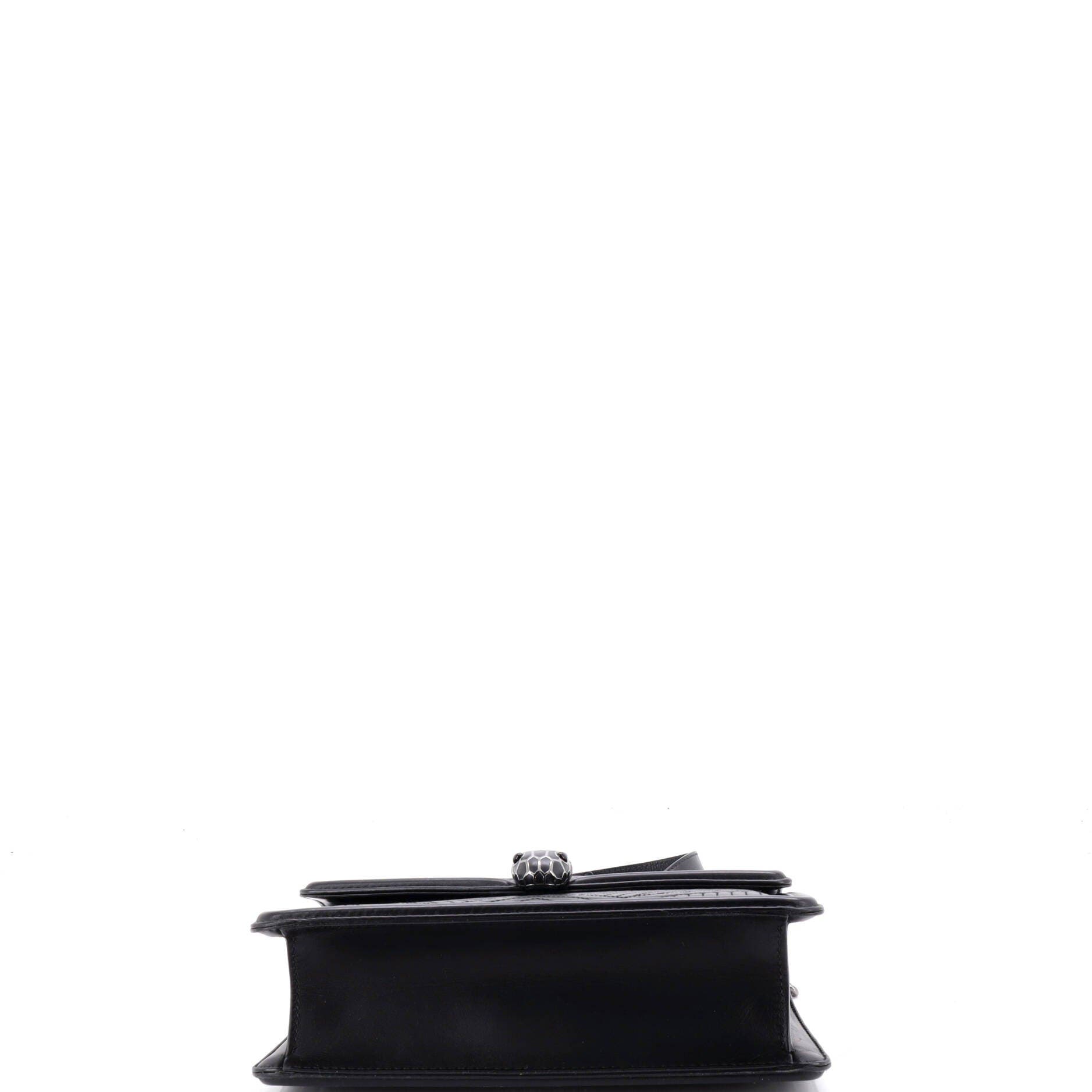 Serpenti Forever Shoulder Bag Quilted Leather Small, Alternate, color, Black
