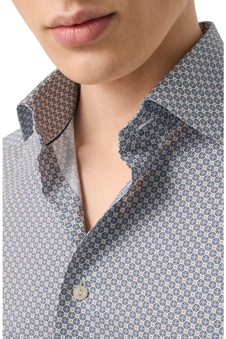 Contemporary Fit Medallion Print Cotton Dress Shirt, Alternate, color, MEDIUM BLUE