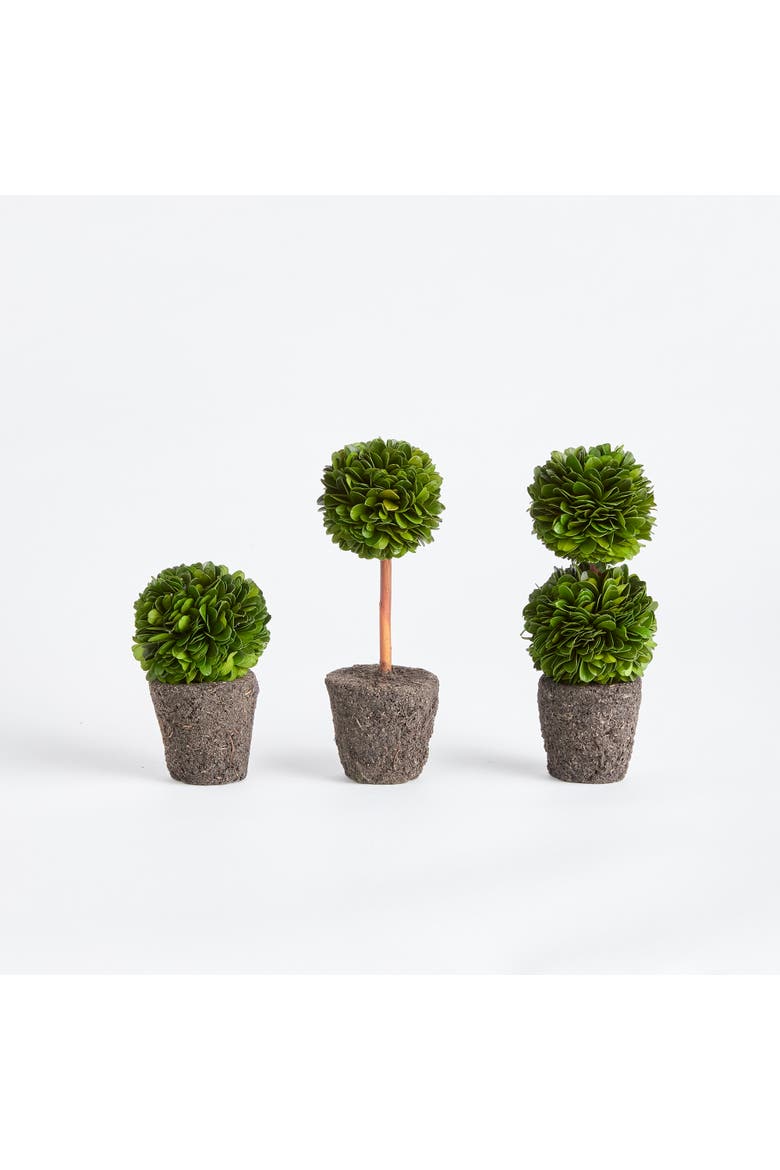 Boxwood Mini Topiary Drop-Ins Set of 3, Alternate, color, Green